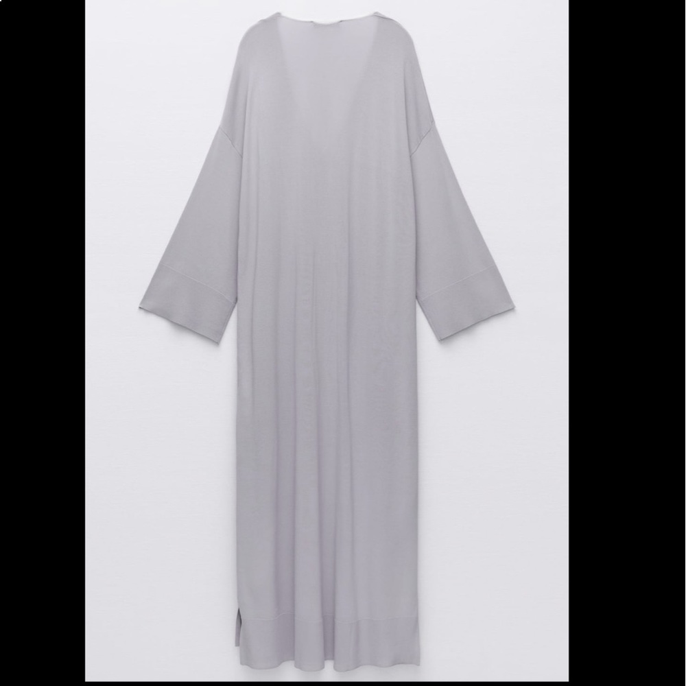 Zara smoky blue grey flowy viscose tunic dress - Picture 7 of 10
